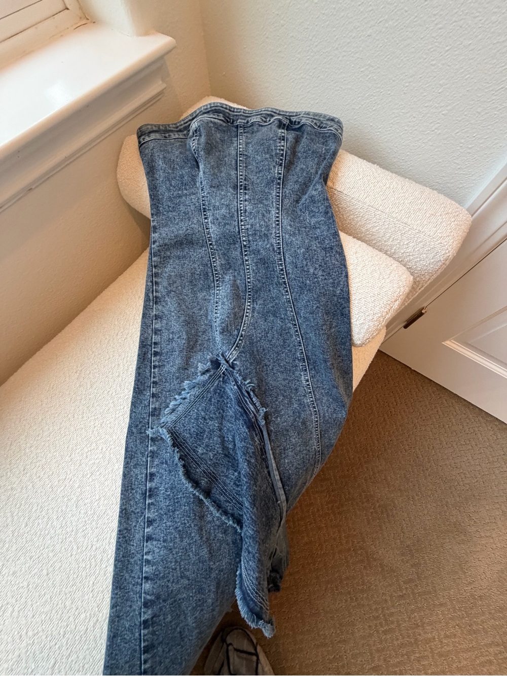 Urban Outfitters Strapless Denim Maxi Dress in Blue - Picture 3 of 5